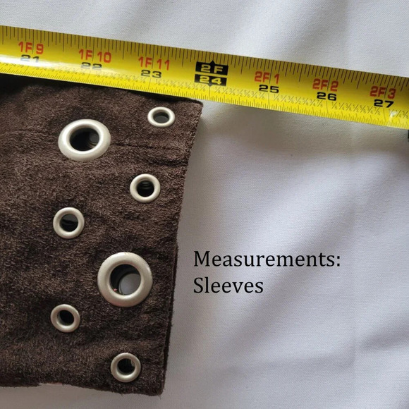 Live a Little Genuine Leather Suede Vintage Boho Hippie Jacket w/Grommets (Size: - Picture 14 of 16